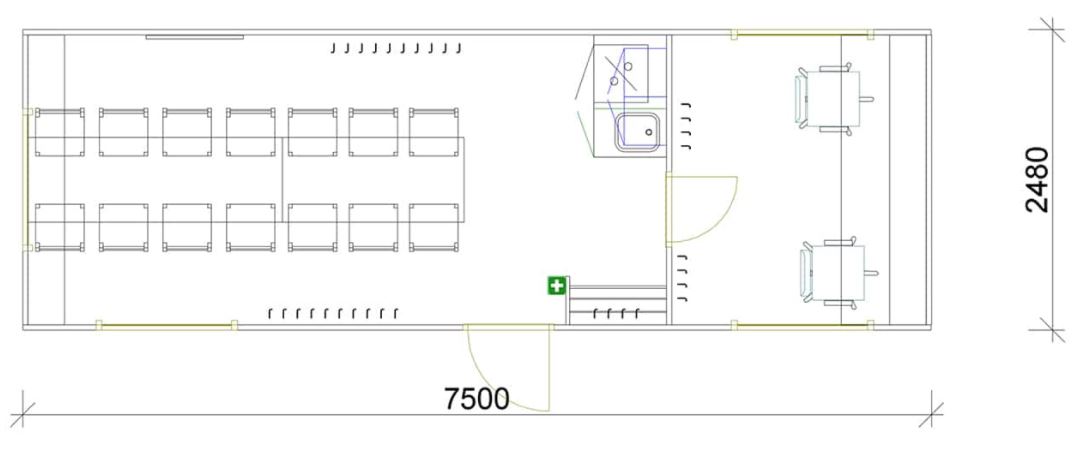 Letthus m/kontor 2 personer, møterom 10 personer